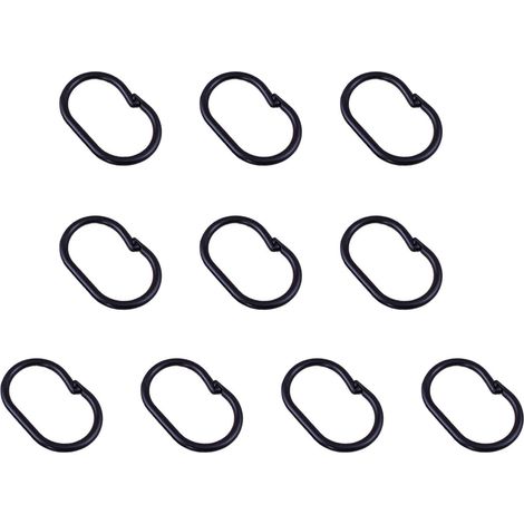 Lot de 100 crochets de rideau de douche avec verrouillage, accessoires de salle de bain antidérapants pour tringles de tension et auvents d'extérieur (1/4)