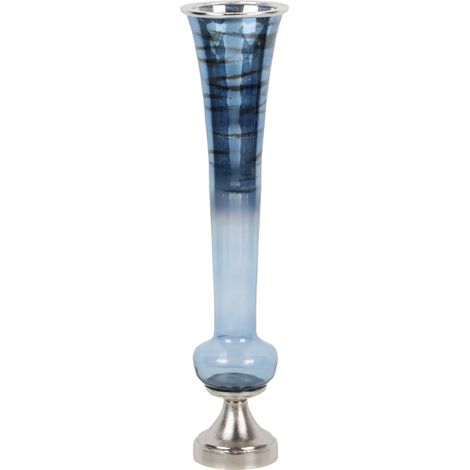 Vase en verre aluminium nickelé 19 x 19 x 82 cm