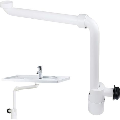 Siphon peu encombrant de 1/4", siphon anti-odeurs pour lavabo, réglable à 360°, siphon plat réglable pour salle de bain (1/5)