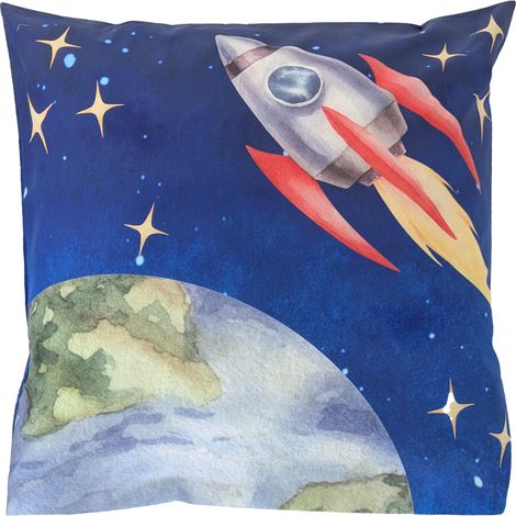 Taie d'oreiller 65x65 cm en percale de coton THOMAS bleu (1/5)