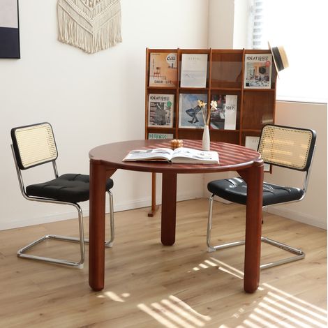 Stuhl Esszimmerstuhl stapelbar Chrom Rattan Schwarz OKMYHOME (1/5)