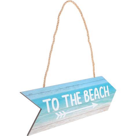 Décoration Murale Deco Planche de Surf en Bois Rustique Forme Flèche pour Salle de Bain et Panneau de Porte Plage Style Nautique Unique (1/5)