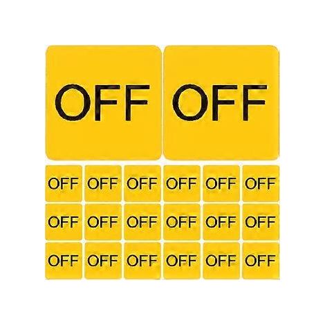 20 autocollants d'étiquettes pour interrupteurs d'appareils (marche/arrêt) - Attention (1/4)