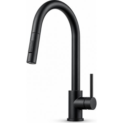 Mitigeur de Cuisine Inox à Douchette Tactile Noir Blanc (1/5)