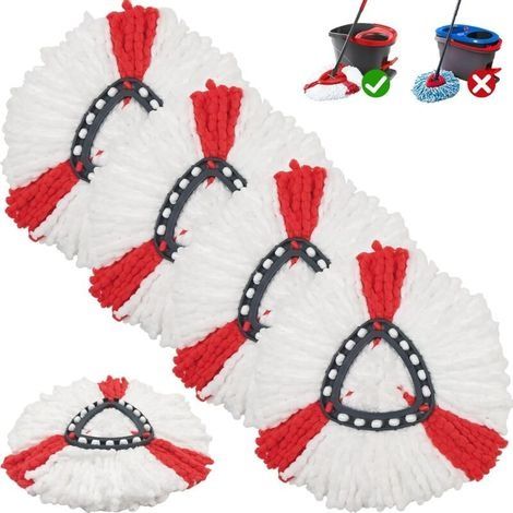 Lot de 5 têtes de Balai de Recharge compatibles avec Les Serpillere Vileda TurboRecharges de têtes de Balai en Microfibre, lavables en Machine