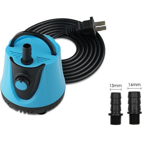 Pompe d'aquarium 25 W 1 500 l/h, submersible, ultra silencieuse, mini-pompe pour bassin, fontaine, avec interrupteur réglable et câble de 1,5 m, 2 buses, pour bassins, aquariums, culture hydroponique