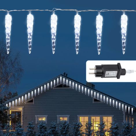 SWANEW Set di 2 LED Ghiaccioli Filamento luminoso LED 40 LED Ghiaccioli Illuminazione Natalizia Esterno IP44 Bianco Freddo (1/5)