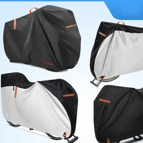 Housse de Vélo Imperméable pour 1 ou 2 Vélos, Grandes Housses de Vélo pour Stockage Extérieur, Oxford 420D pour Vélos Doubles/Vélo de Route/2 Vélos d'enfants - 200x70x110cm-Argent