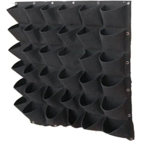 Borsa per la coltivazione, borsa per piante da parete, tasche per piantare, fioriera verticale, fioriera sospesa in feltro, borsa per piante verticale durevole ed ecologica - Nero, 36 tasche (1/5)