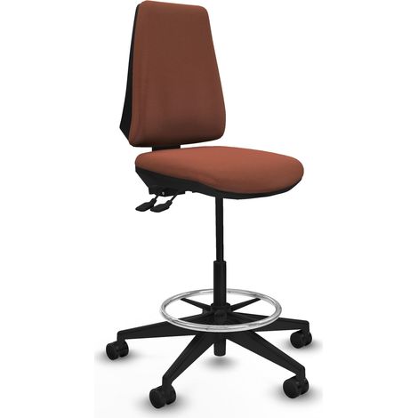 Taburete Elche AS bali marrón base piramidal ruedas 65mm nailon