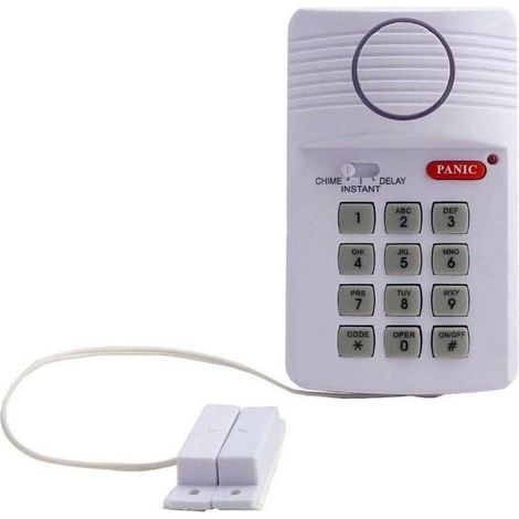 BelleRise - Alarme de porte/fenêtre, alarme de porte sans fil puissante avec clavier de sécurité à code PIN pour la maison, le bureau, le garage (1/5)