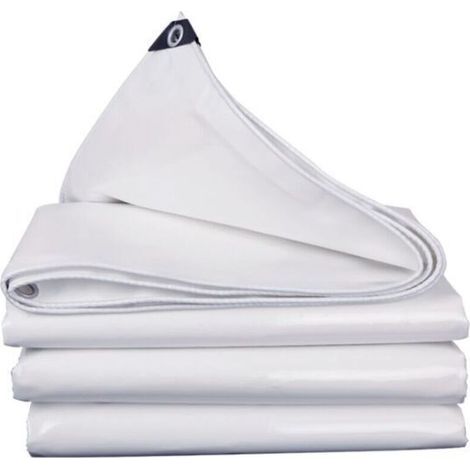 Bâche imperméable et résistante, bâche en PVC, bâche blanche imperméable avec œillets, bâche de 2 x 3 m de haut (1/4)