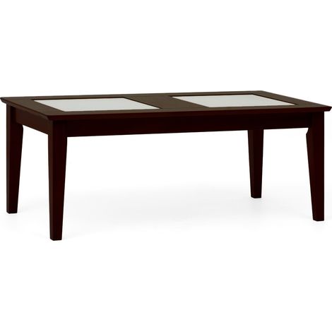 Mesa de Centro estilo contemporáneo 120x60x46 en maderas naturales color wengué oscuro (1/4)