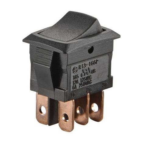 INTERRUPTEUR À BASCULE TRU COMPONENTS TC-R13-166PB-02 1587819 250 V/AC 6 A 2 X ON/ON À ACCROCHAGE 1 PC(S)