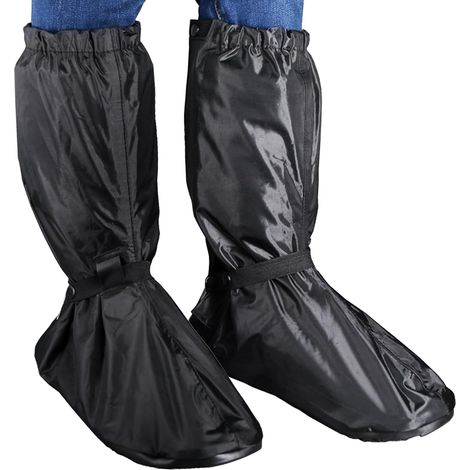 Reusable waterproof shoe covers for outdoor sports and hiking - Black (1/5)