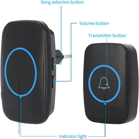 Sonnette musicale sans fil domestique 110-220V (connexion individuelle) (1/5)