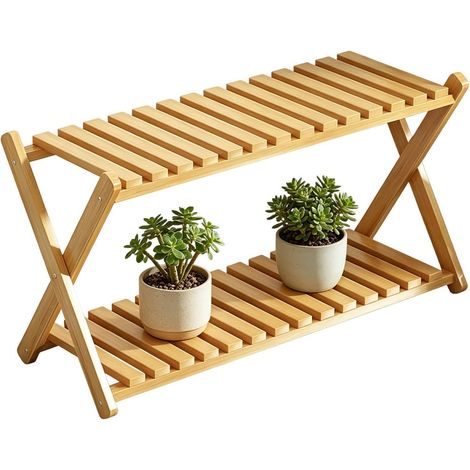 aus Holz für den Innenraum 2 Etagen Blumentopfregal