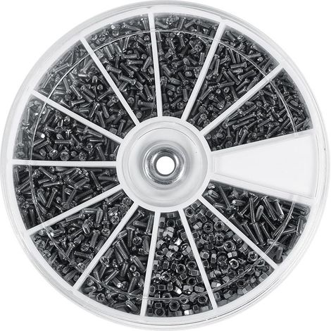 600 Pièces Mini Vis, 12 Types de Petits En Acier Inoxydable Vis M1 M1.2 M1.4 M1.6, Kit De Micro Vis Pour Montres, Lunettes (1/5)