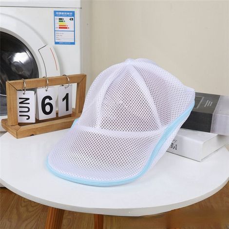 Protector de lavado de sombreros sencillo, limpiador de gorras de béisbol, bolsa de lavandería, bolsa de lavado de sombreros, bolsa de malla para lavadora