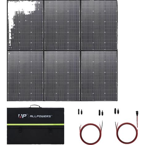Panneau Solaire, Puissance de Sortie 600W, Silicium Monocristallin, Taille Dépliée 83,7x71,4 pouces, Taille Pliée 35,7x23,6 pouces, Taux de Conversion Énergétique de 23% (1/5)