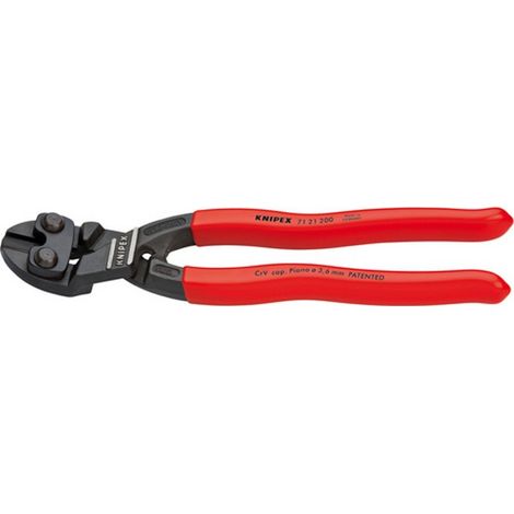 KNIPEX 71 21 200 CoBolt® Tronchese a doppia leva rivestiti in resina sintetica atramentata nera 200 mm