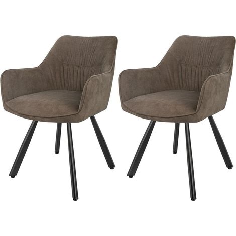 Esszimmerstühle 2er Set drehbar, ergonomisch, mit Armlehne, braun (1/5)