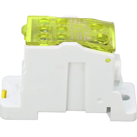 Boîte de jonction jaune 160A 690V pour rail DIN, boîtier de distribution électrique avec bornier (1/5)