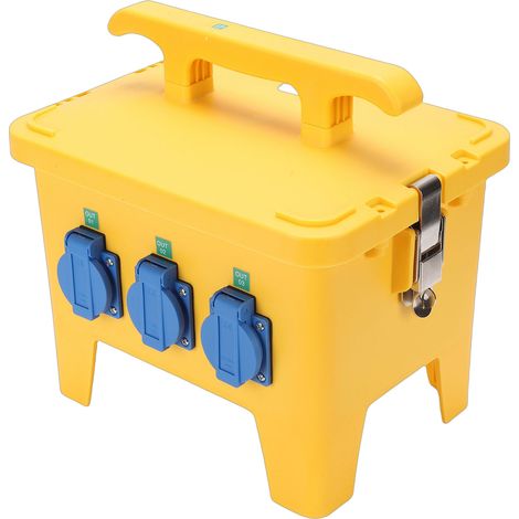 Boîte de distribution d'énergie 16A étanche à l'eau électrique portable avec 6 prises pour jardin de chantier de construction
