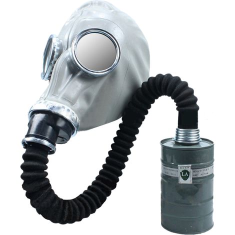 Masque respiratoire intégral anti-produits chimiques avec cagoule et tuyau 0,5 m pour peinture, gaz et poussière (cartouche non incluse) (1/5)