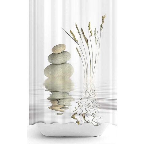 Wasserdichter Duschvorhang aus Polyester, 120 x 200 cm, modernes Digitaldruckdesign, schimmelresistent, maschinenwaschbar, inklusive Haken (1/5)