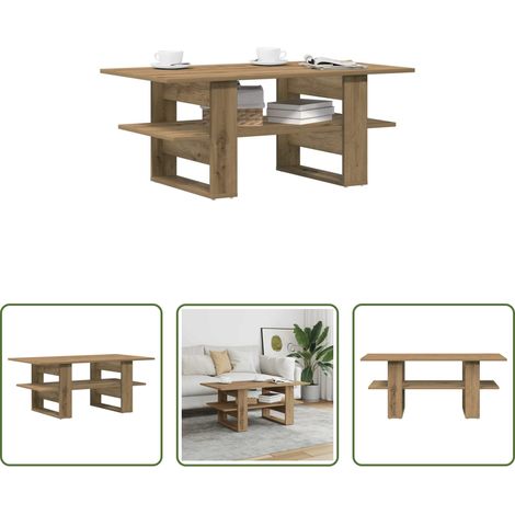 Holzwerkstoff - Couchtisch Artisan-Eiche 102x55x42 cm Holzwerkstoff (1/5)