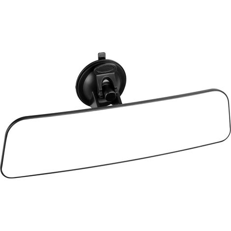 Rétroviseur bébé 2 pièces anti-éblouissement, miroir blanc 240x65mm, ventouse large angle convexe bleu, fixation universelle sur pare-brise voiture, camion, van, bateau, enfants (1/5)