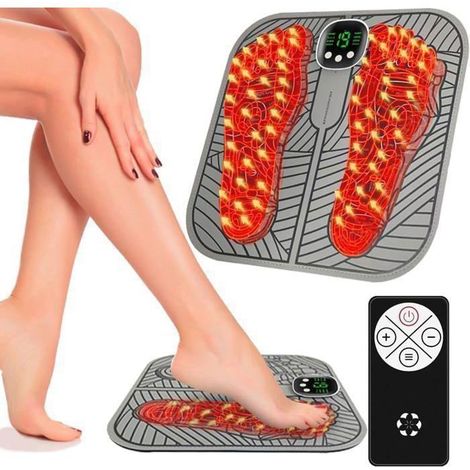 Masseur de Pieds Électrique avec Télécommande, Tapis de Massage Rechargeable 8 Modes 19 Vitesses (1/5)