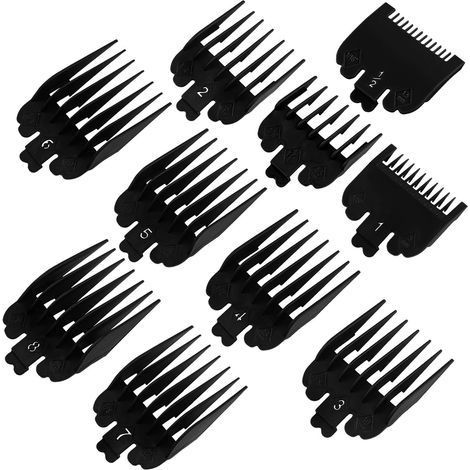 Set of 4 men's beard combs, plastic men's hair clippers, beard shaping comb, hair grooming tool, beard trimming templates, ruler (1/5)