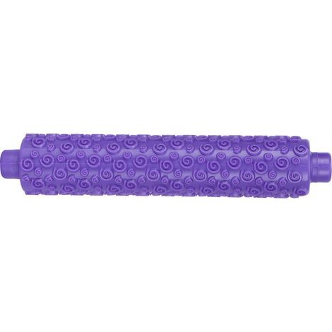Rouleau à fondant en plastique, outil de gaufrage pour pâtisserie, décoration de gâteaux, violet, manche court