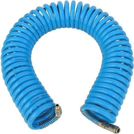 Adler Manguera espiral neumática PA 8x12mm - 10m poliuretano con conexiones, herramienta flexible y resistente, alta calidad, diseño ligero, compatibilidad con equipos neumáticos, color transparente.