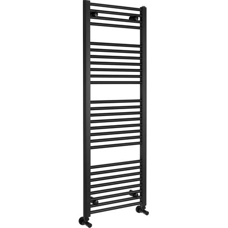 Radiateur de salle de bain DIRECT avec raccordement latéral 450x1320mm, noir mat (1/4)