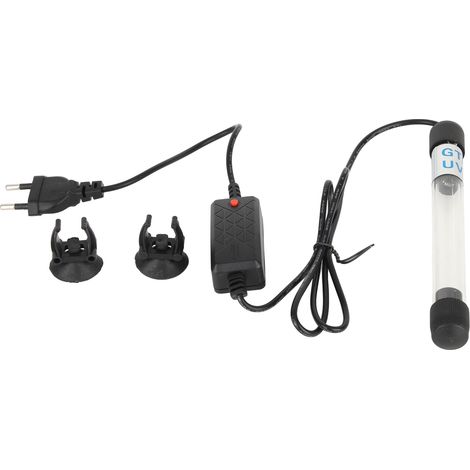 Lampada sterilizzante UV sommergibile per acquari e laghetti, 5W, 220/240V, con spina europea standard, ideale per la pulizia delle alghe verdi. (1/5)