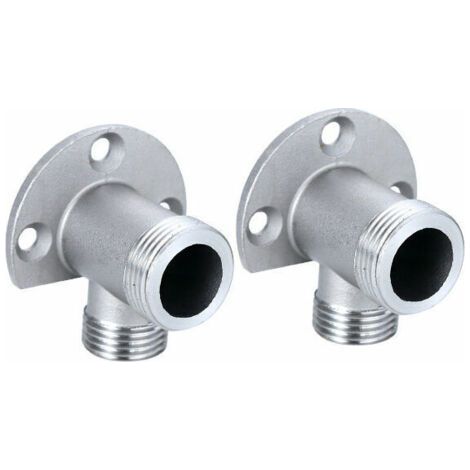 2pcs Installation Kit for Exposed Faucet – Chrome Plated Copper – 1/2 NPT x G 3/4 Thread – Adapters Included for Wall Mounting (1/5)