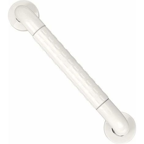 Barra di sostegno per WC, maniglia per vasca da bagno in acciaio inox, porta asciugamani da parete - 400 mm (bianco) (1/4)