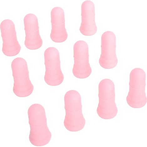 Ensemble de 12 ventouses faciales en silicone rose pour soulager la fatigue oculaire et masser le contour des yeux. (1/5)