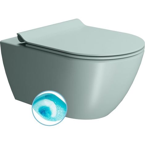 WC suspendu PURA, Swirlflush, 36x55cm, ghiaccio double mat (1/4)