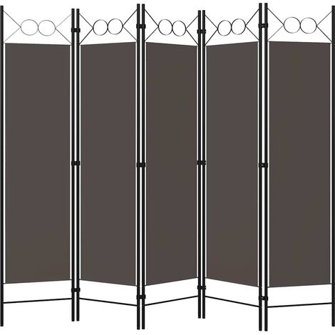 vidaXL Biombo divisor de 5 paneles gris antracita 200x180 cm (1/2)