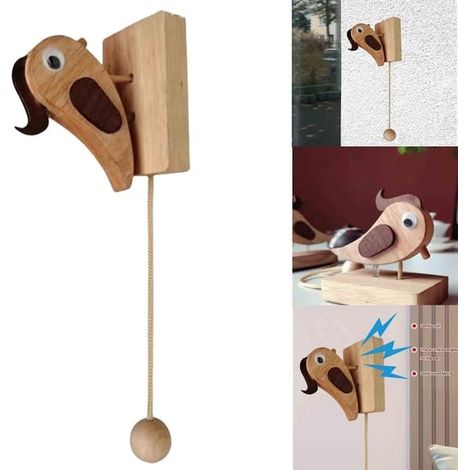 Heurtoir de porte en forme de brochette en bois, sonnette rétro et amusante pour la décoration intérieure, 100 % neuf (1/5)