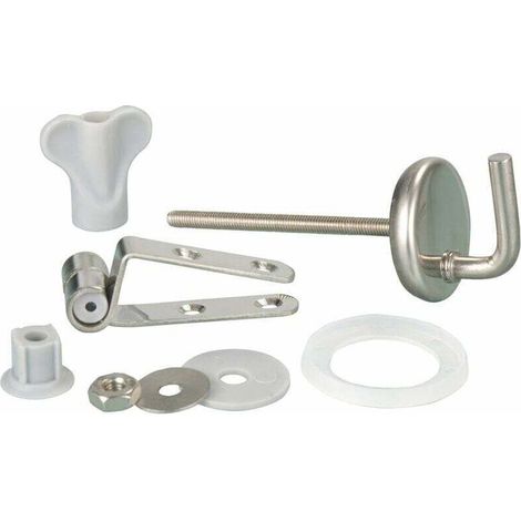 Fixation abattant WC, pièce détachée pour abattant WC Fix Clip avec fixation inox, Kit de 15 fixations pour abattant WC, acier inoxydable, mat