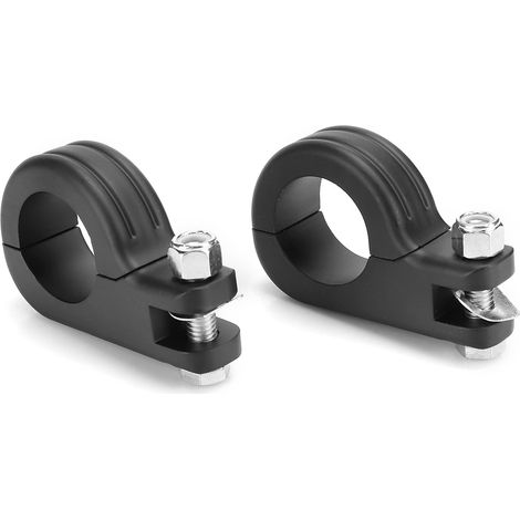 Support universel 38mm 1.5in pour repose-pied moto, collier de fixation en P, accessoire compatible Honda (Noir) (1/5)