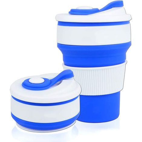 Tasse À Café Pliable En Silicone - 350 ml - Avec Couvercle Étanche - Pour Voyage Et Extérieur - 1 Pièce (1/5)
