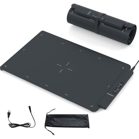 Tappetino riscaldante elettrico in silicone per alimenti 64 x 41 x 2 cm riscaldamento rapido portatile design arrotolabile silicone nero 200014198
