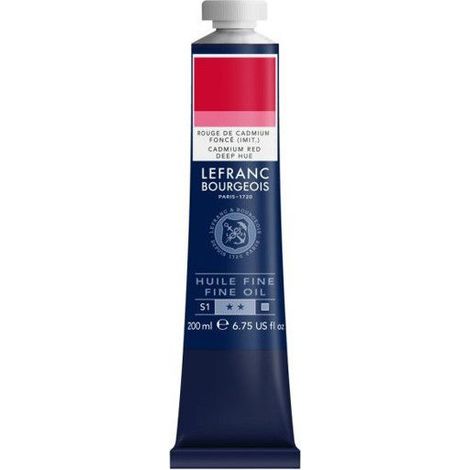 Peinture à l'huile - Fine - Rouge de cadmium foncé imitation - 882 - Lefranc Bourgeois - 200ml (1/2)