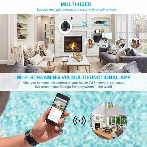 caméra Espion, caméra de sécurité cachée Full HD 1080P avec détection de Mouvement de Vision Nocturne, caméra WiFi adaptée à la Maison, intérieur extérieur avec Une Carte SD 32G (1/4)